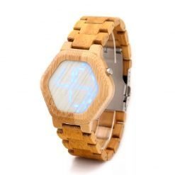 argan – digital bamboo wood case watch