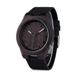 czar – leather strap ebony wood watch