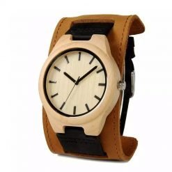 durian – leather strap maple wood watch