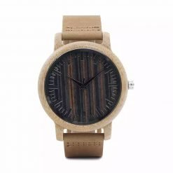 ebony – leather strap bamboo wood wooden watch