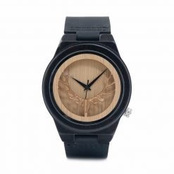 Ironwood – Leather Strap Ebony Wood Watch