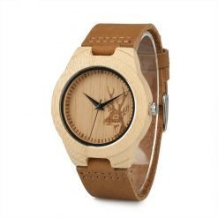 Kigelia – Leather Strap Bamboo Wood Watch