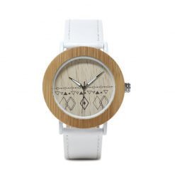 Magnolia – Wooden Leather Bamboo Wrist Watch