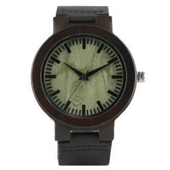 Pistachio – Leather Ebony Wooden Wrist Watches