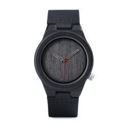 Ziricote – Leather Strap Ebony Wooden Wrist Watches